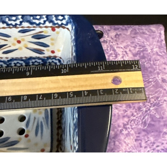 Temptations Old World Blue 1.75 Qt Loaf Pan Baking Dish Dripping Tray Wire Rack - Picture 5 of 7